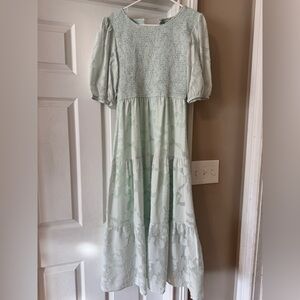 Light blue Puff Sleeve Dress